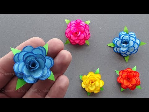 How to make a tiny paper Rose using Origami Paper 🌸 DIY Paper flower